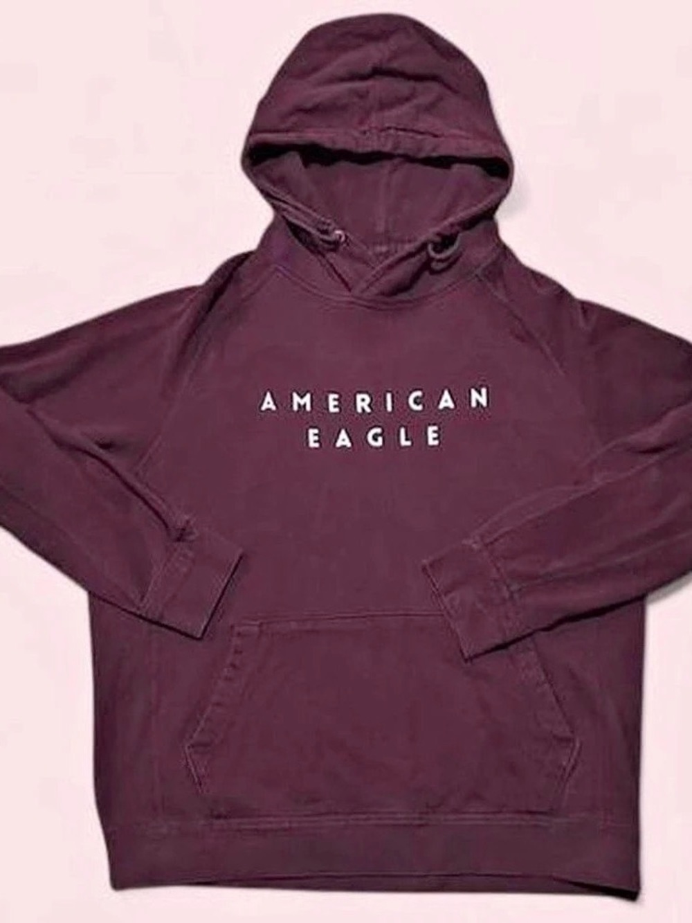 American Eagle Pullover Hoodie Burgundy Size Large Like New